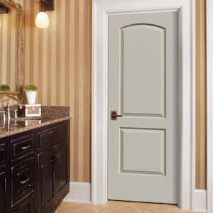 32 in. x 80 in. Caiman 2 Panel Right-Hand Hollow Core Desert Sand Paint Molded Composite Single Prehung Interior Door