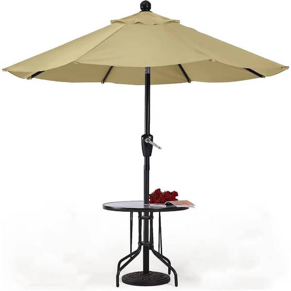 Dyiom 9 ft. Beach Umbrella Khaki in Durable Patio Umbrellas