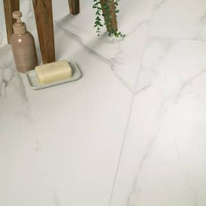 Voyager Blanco 24 in. x 48 in. Matte Porcelain Marble Look Floor and Wall Tile (15.32 sq. ft./Case)