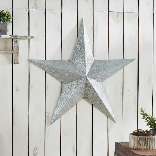 1-Piece 36 in. x 36 in. Grey Metal Star Wall Decor