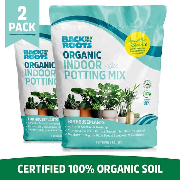 Back to the Roots 6 qt. Organic Indoor Potting Mix Soil (2-pack)
