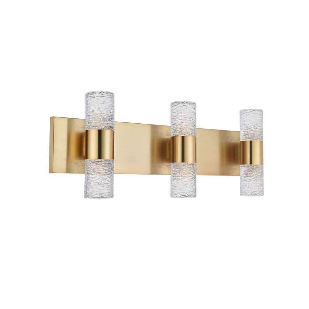 Vega Gold and Clear Glass 6-Light LED Wall Sconce