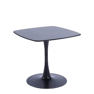 Minimalism 31.49 in. Square Black Wood Outdoor Dining Table