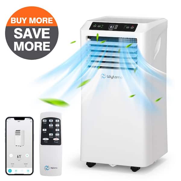 Edendirect 6,500 BTU Portable Air Conditioner Cools 450 Sq. Ft. with Dehumidifier, Remote and Wi-Fi in White