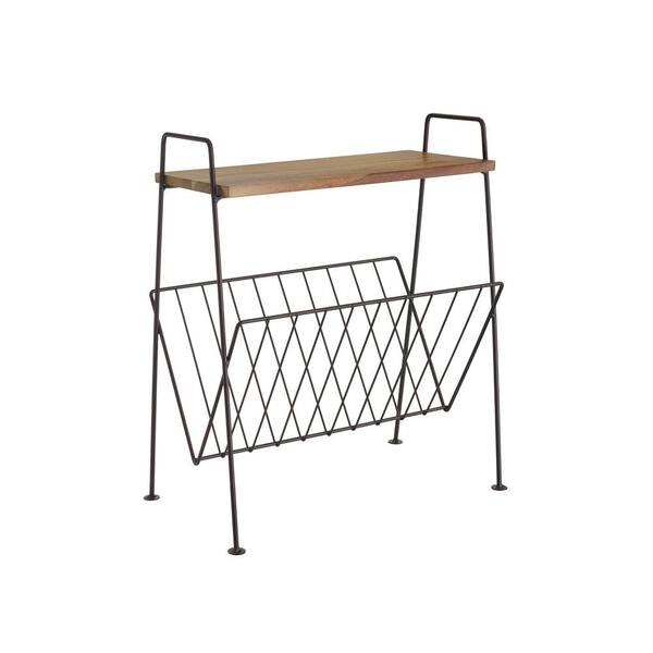 Design Ideas Sutton Black and Brown Freestanding Magazine Rack