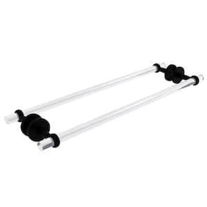 Clearview 24 in. Back to Back Shower Door Towel Bar with Twisted Accents in Matte Black