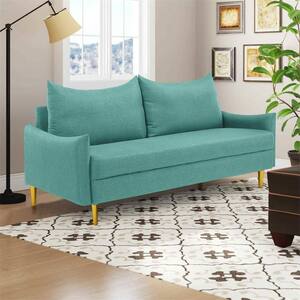 66.9 in. Light Green Polyester Loveseat Sofa with Metal Leg