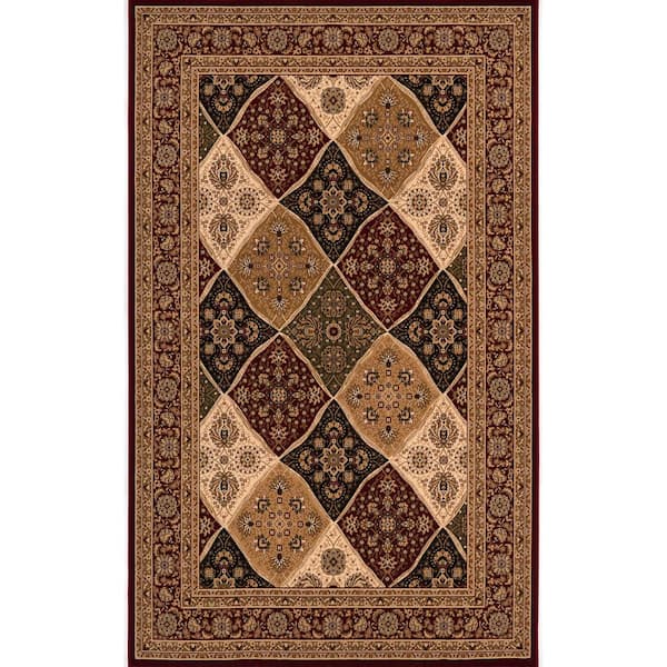 Majestic Red 2 ft. 3 in. x 4 ft. Traditional Doormat Area Rug Entrance Floor Mat
