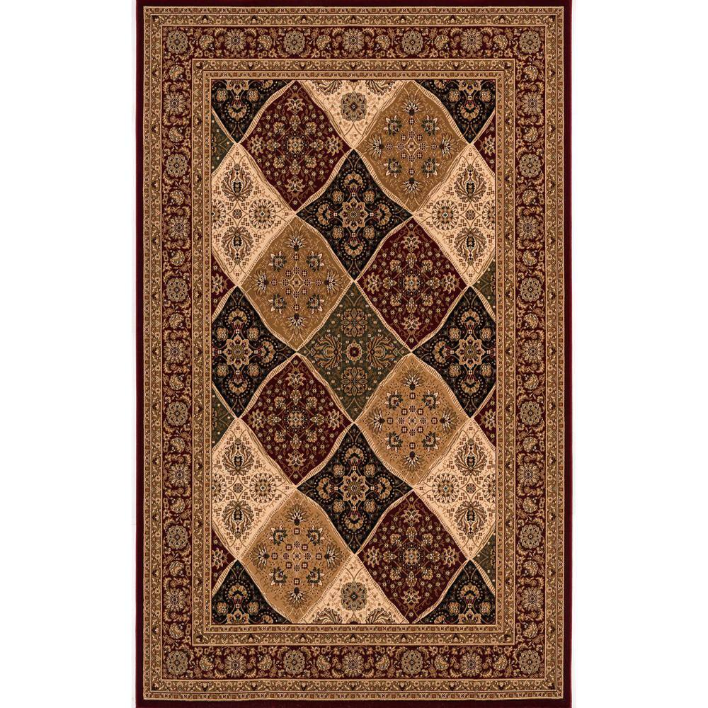 Majestic Red 2 ft. 3 in. x 5 ft. Traditional Doormat Area Rug Entrance Floor Mat price history on PriceWatchPro