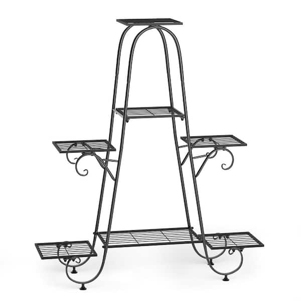 AESOME 39 in. Plant Stand Metal Indoor 7-Tier Flower Pot Holder Potted Plant Display Rack Patio Planter for Patio Yard