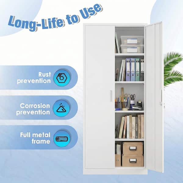 Hephastu 32 in. W x 71 in. H x 16 in. D Lockable Metal Storage