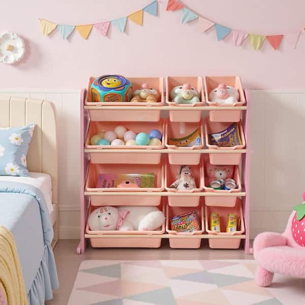 #ピンクレディ #コレクションボックス VECELO Kids Toy Storage Organizer with 12 Bins , Accent Cabinet