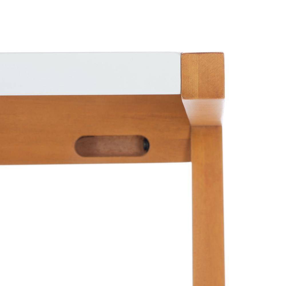 Ripley 46'' Oak and White Industrial Farmhouse Writing Desk