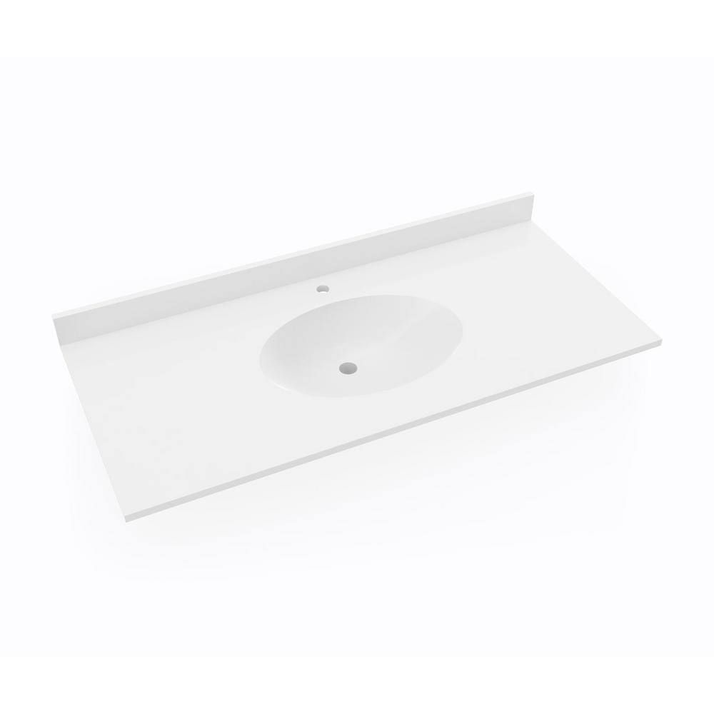 White Swanstone 49'' Single Bathroom Vanity Top with Sink