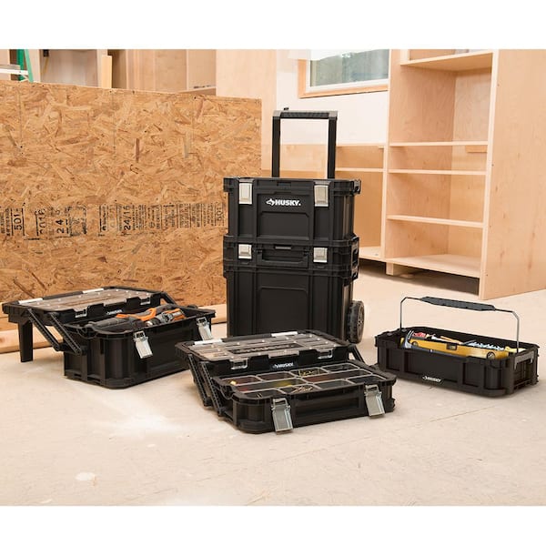 Husky Black 5-Compartment Connect System Tool Caddy Small Parts Organizer  235588 - The Home Depot