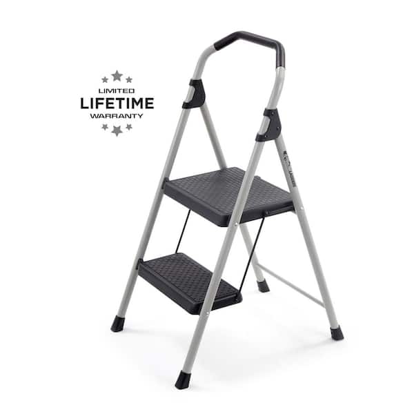 Gorilla Ladders 2-Step Lightweight Steel Step Stool Ladder with 225 lbs. Load Capacity Type II Duty Rating