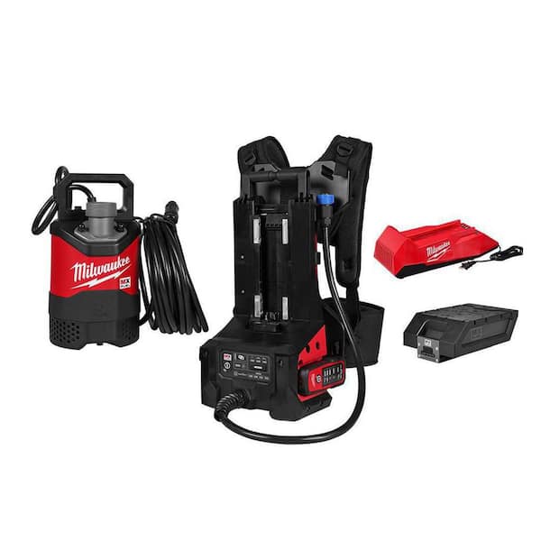 MX FUEL 1HP 2 in. Submersible Pump Kit with (1) MXFXC406 Battery Pack and (1) Portable Pump Console with Remote