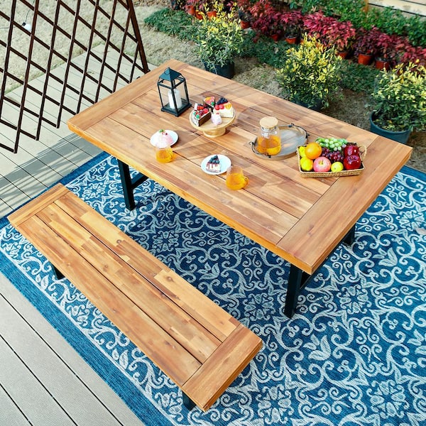 Rattan picnic outlet table