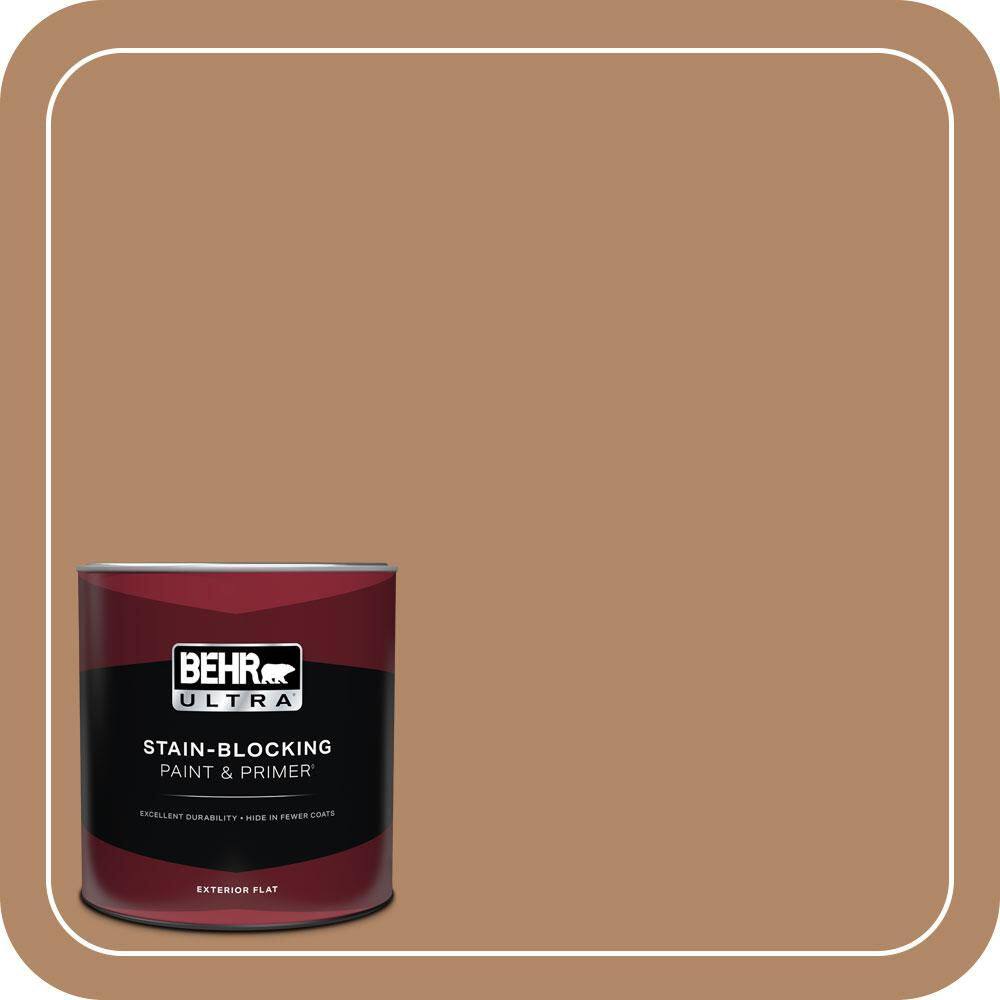 BEHR ULTRA 1 qt. #MQ2-2 Syrup Flat Exterior Paint & Primer 485304 - The ...