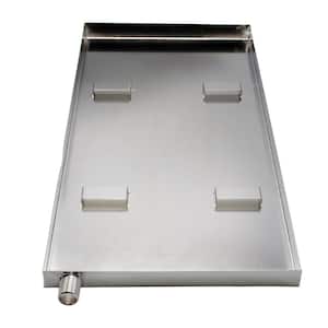 20 in. x 10 in. x 1 in. Steam Generator Drip Pan with Drain, Stainless Steel
