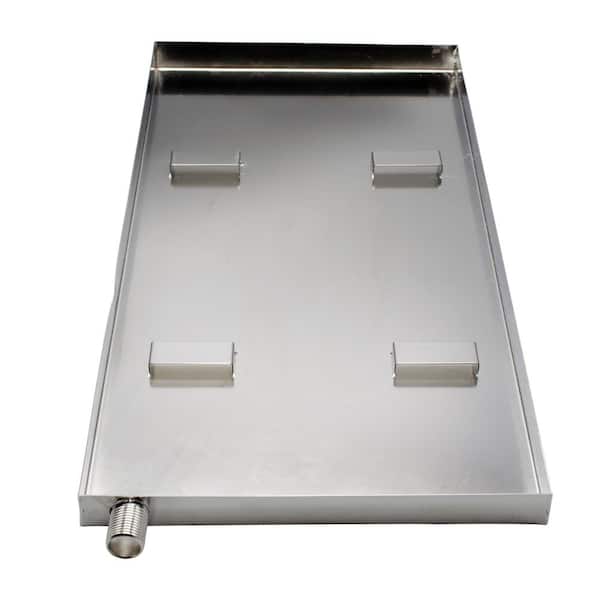 Steam Planet 20 in. x 10 in. x 1 in. Steam Generator Drip Pan with Drain, Stainless Steel