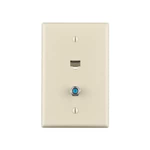 Almond 1-Gang Data Jack Wall Plate (1-Pack)