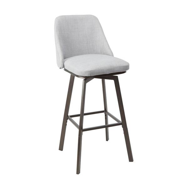 Silverwood Furniture Reimagined Briar 24 in. Adjustable Gunmetal Curved Back Bar Stool