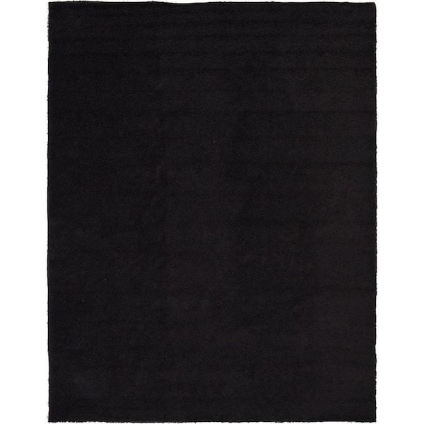 Unique Loom Solid Shag Jet Black 10 ft. x 13 ft. Area Rug 3127953 - The ...