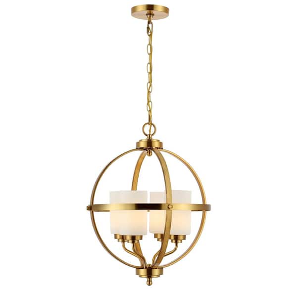 SAFAVIEH Forler 4-Watt 4-Light gold Pendant Light with Metal Shade