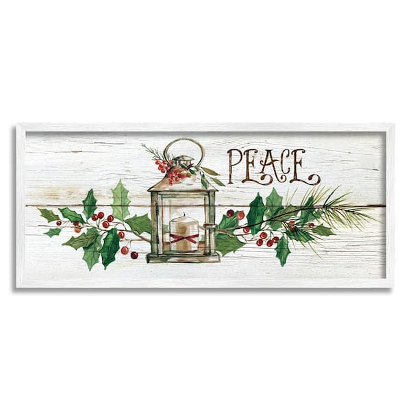 Stupell Industries Peace Winter Berries by Carol Robinson 1 Piece Framed Graphic Print Nature Poster Art Print 24 in. x 10 in.