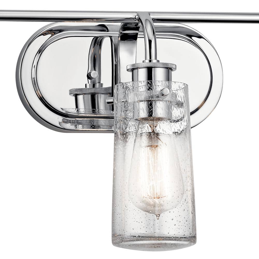 Braelyn 24" Distressed Bronze Bath Light with Clear Jar Shades