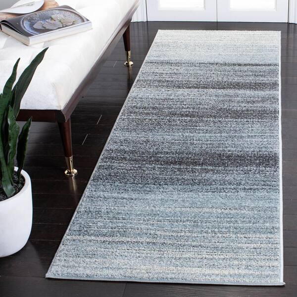 Adirondack Gray/Light Gray 3 ft. x 8 ft. Gradient Runner Rug