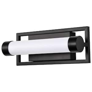 Canal 12 in. Matte Black LED Vanity Light, 3000K