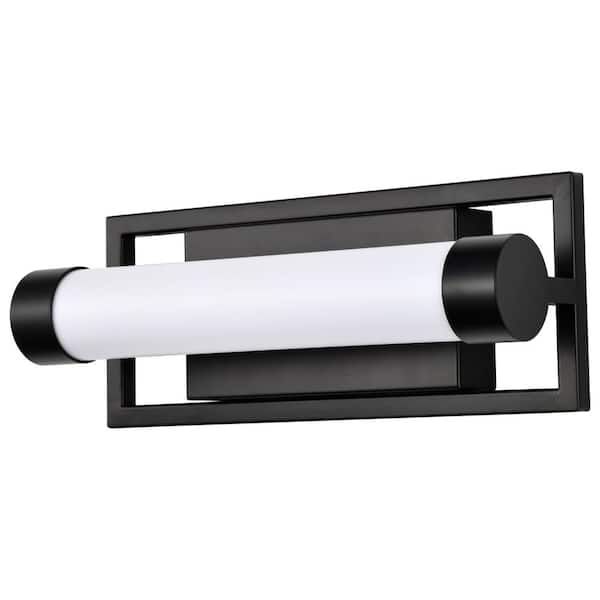 SATCO Canal 12 in. Matte Black LED Vanity Light, 3000K