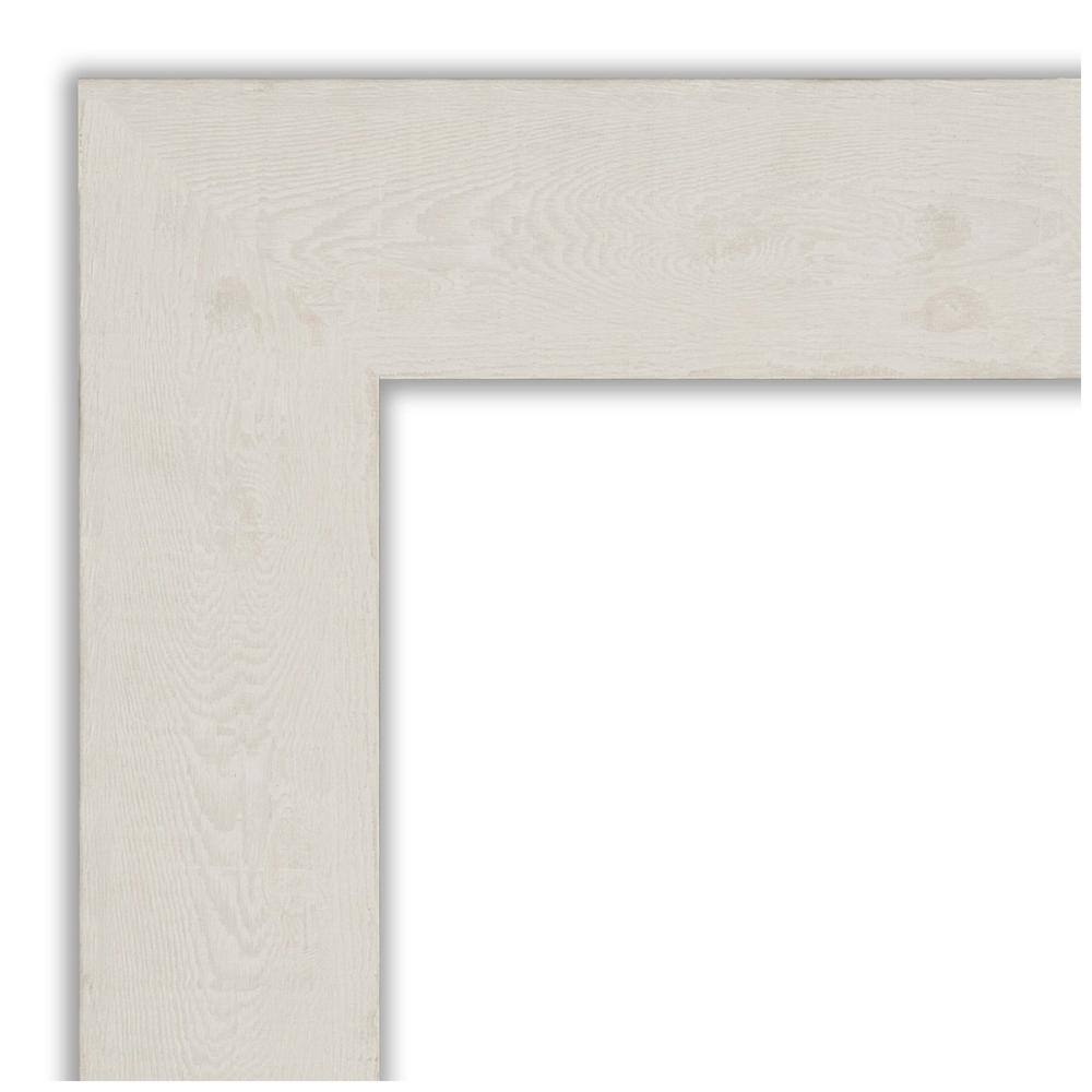 Rustic Plank White Woodgrain Full-Length Rectangular Mirror