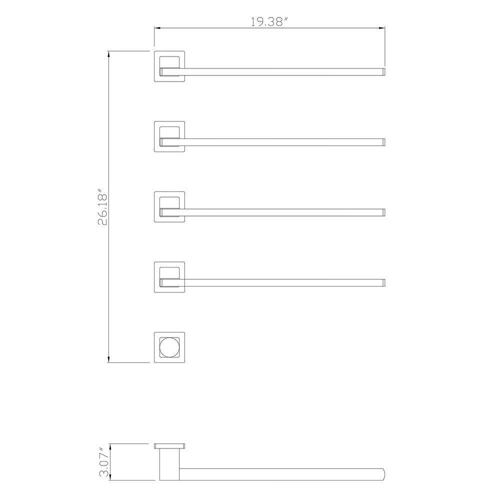 Matte Black Wall Mounted 4-Bar Towel Warmer