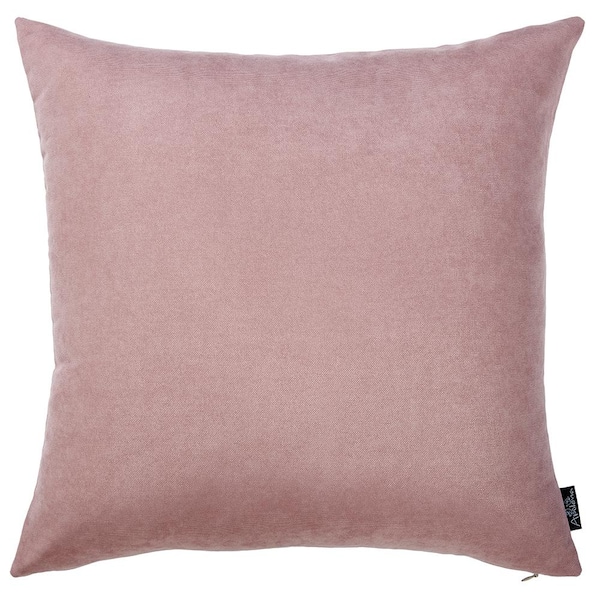 HomeRoots Josephine Pink Solid Color 18 in. x 18 in. Throw Pillow Cover ...