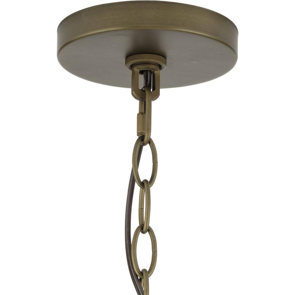 Aged Brass 22" Woven Metal 5-Light Chandelier