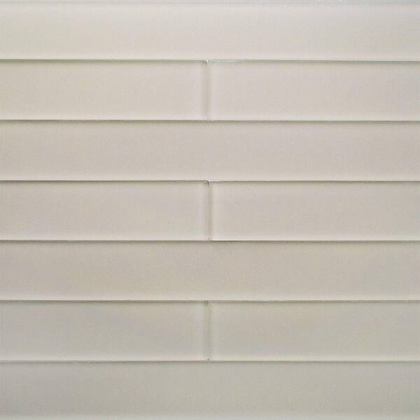 Splashback Tile Contempo Vista Smokey Taupe 2 in. x 16 in. x 8 mm Frosted Subway Glass Wall Tile