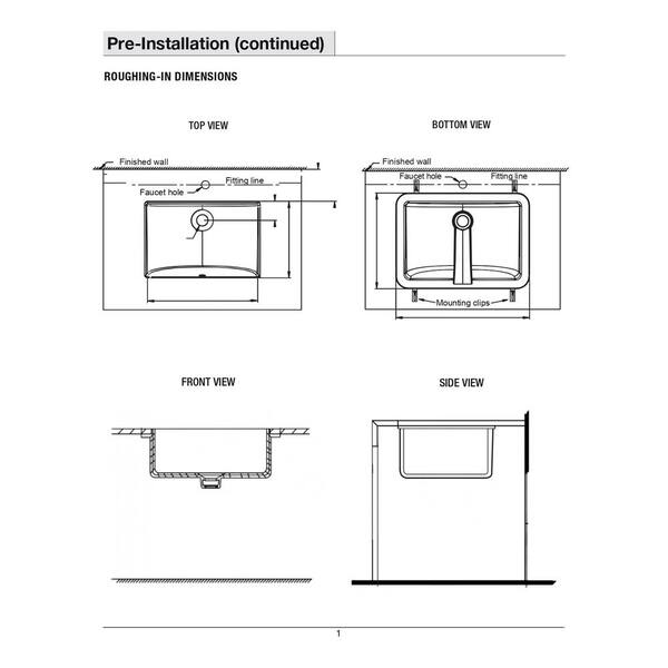 20 in Undermount Single Bowl White Ceramic Kitchen Sink