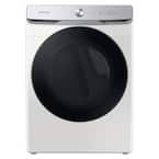 7.5 cu. ft. Smart Stackable Vented Electric Dryer with Smart Dial and Super Speed Dry in Ivory