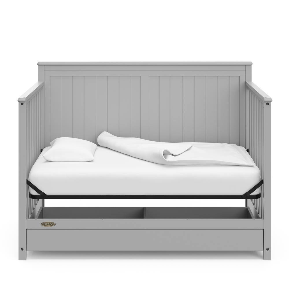 Pebble Gray 5-in-1 Convertible Crib with Storage Drawer