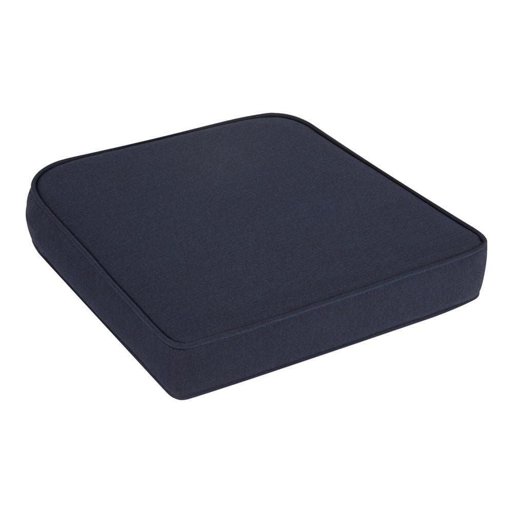 Latitude Run Indoor/Outdoor Gel Memory Foam Seat Cushion with Piping Latitude Run Fabric: Midnight, Size: 48 W x 16 D