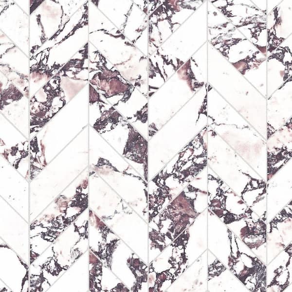 Touche Chevron Rubis 12 in. x 12 in. Porcelain Floor and Wall Mosaic Tile (1.02 sq. ft. /Each)