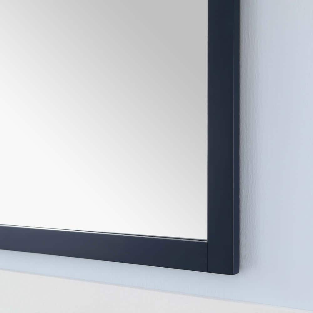 Midnight Blue Rectangular Wood Wall Mirror