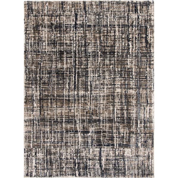 Bazaar Zana Navy/Nickel 8 ft. x 10 ft. Menswear Polypropylene Area Rug