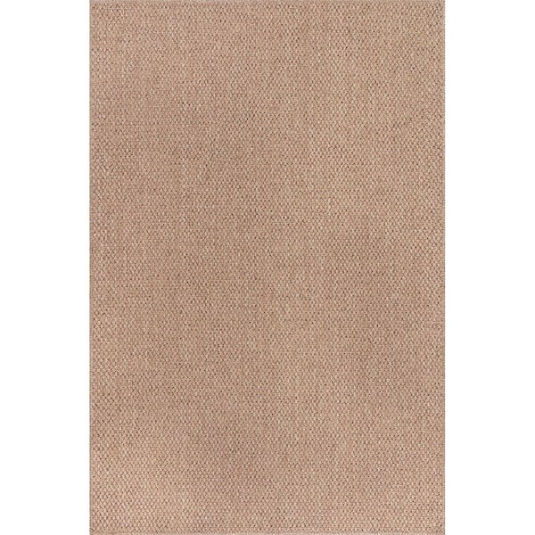 Terra Fiber Easy Jute Natural 6 ft. x 9 ft. Solid Indoor Outdoor Area Rug