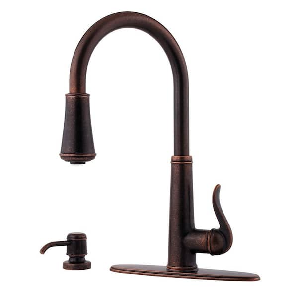 Ashfield Single-Handle Pull-Down Sprayer Kitchen Faucet in Rustic Bronze Ashfield Single-Handle Pull-Down Sprayer Kitchen Faucet in Rustic Bronze