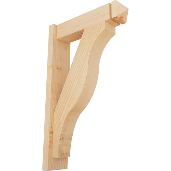 Ekena Millwork 6 in. x 32 in. x 20 in. Douglas Fir Fuston Arts and Crafts Smooth Outlooker