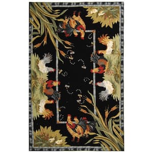 Mediterranean Rooster & Floral Tapestry Accent Rug 